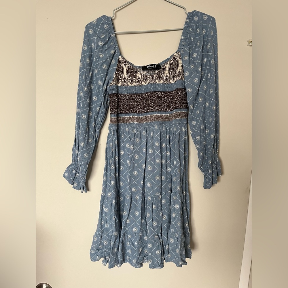 Blue B Collection Blue Ruffle Dress
